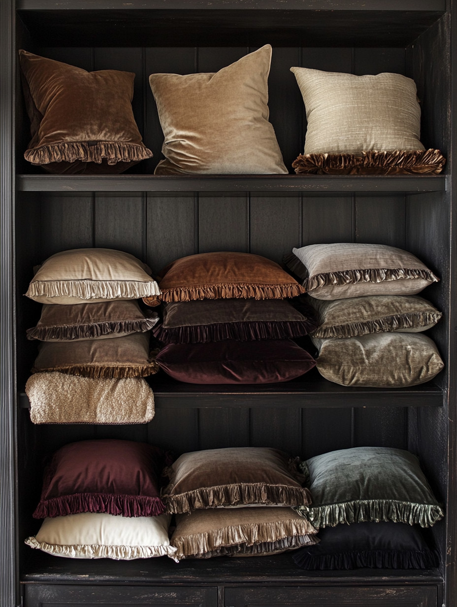 As we move away from decades of flat, all-ivory interiors, homes are embracing richer tones inspired by mid-century design and the warmth of the ’70s, ’80s, and ’90s.
One of the easiest and most impactful ways to upgrade your space instantly is by layering in beautiful velvet cushions. Velvet adds depth, texture, and a sense of quiet luxury that instantly transforms a room without requiring a full redesign.

Think rich brown tones, deep burgundies, earthy shades of green, and even elevated ivories finished with soft ruffles. Mix square cushions with elongated bolsters to create dimension on sofas, beds, or accent chairs. These plush velvet pillows feel intentional, curated, and timeless—perfect for adding warmth to modern, minimalist, or transitional homes.

For an editorial, designer-inspired look, stack velvet cushions on dark wood shelves. This styling trick turns functional pieces into décor, making your home feel thoughtfully layered and styled with purpose. Choose colors that complement your existing palette, and let these cushions do the work of refreshing your home beautifully and effortlessly.

#VelvetDecor #WarmModernHome #CuratedInteriors 

 #LTKHome #LTKFindsUnder50 #LTKFindsUnder100