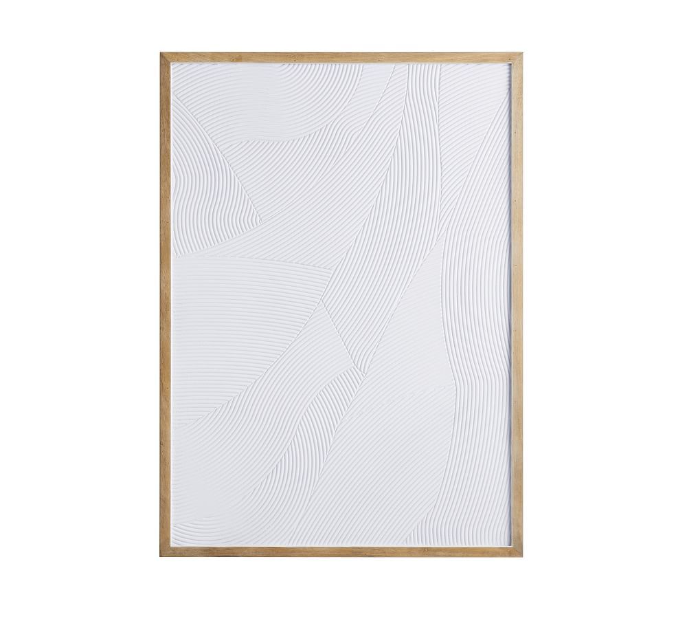 White Waves Plaster Textured Wall Art | Pottery Barn (US)