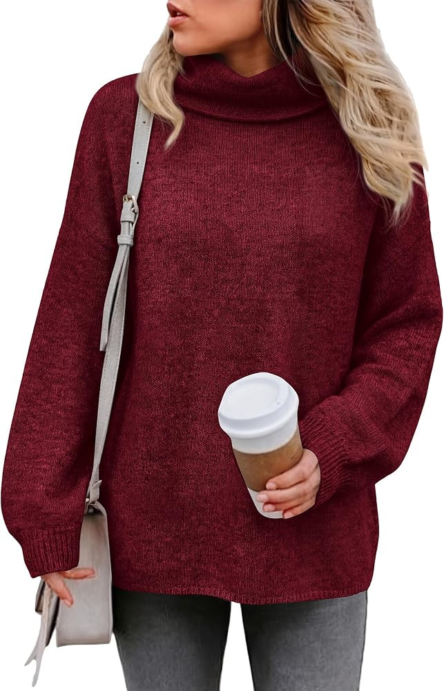 PRETTYGARDEN Women's Winter Turtleneck Sweaters Oversized Warm Pullover | Amazon (US)