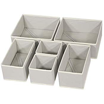 Simple Houseware Closet Underwear Organizer Drawer Divider 4 Set, Gray | Amazon (US)