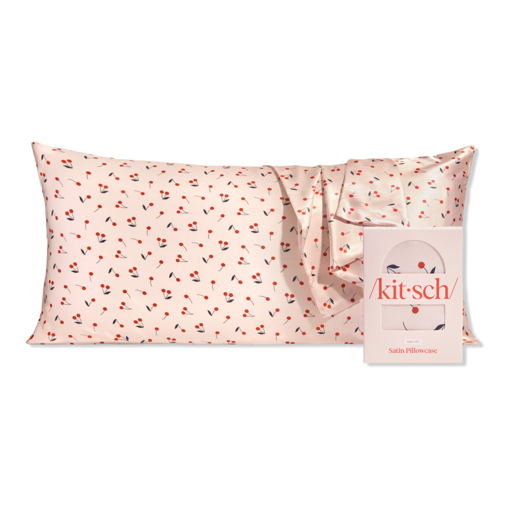 Kitsch Satin King Pillowcase - Cherry Print | Ulta