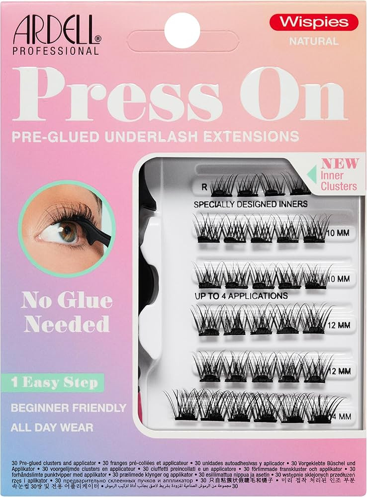 Ardell Press On Pre-Glued Eyelash Extension with Applicator - Wispies Natural, Customizable DIY L... | Amazon (US)