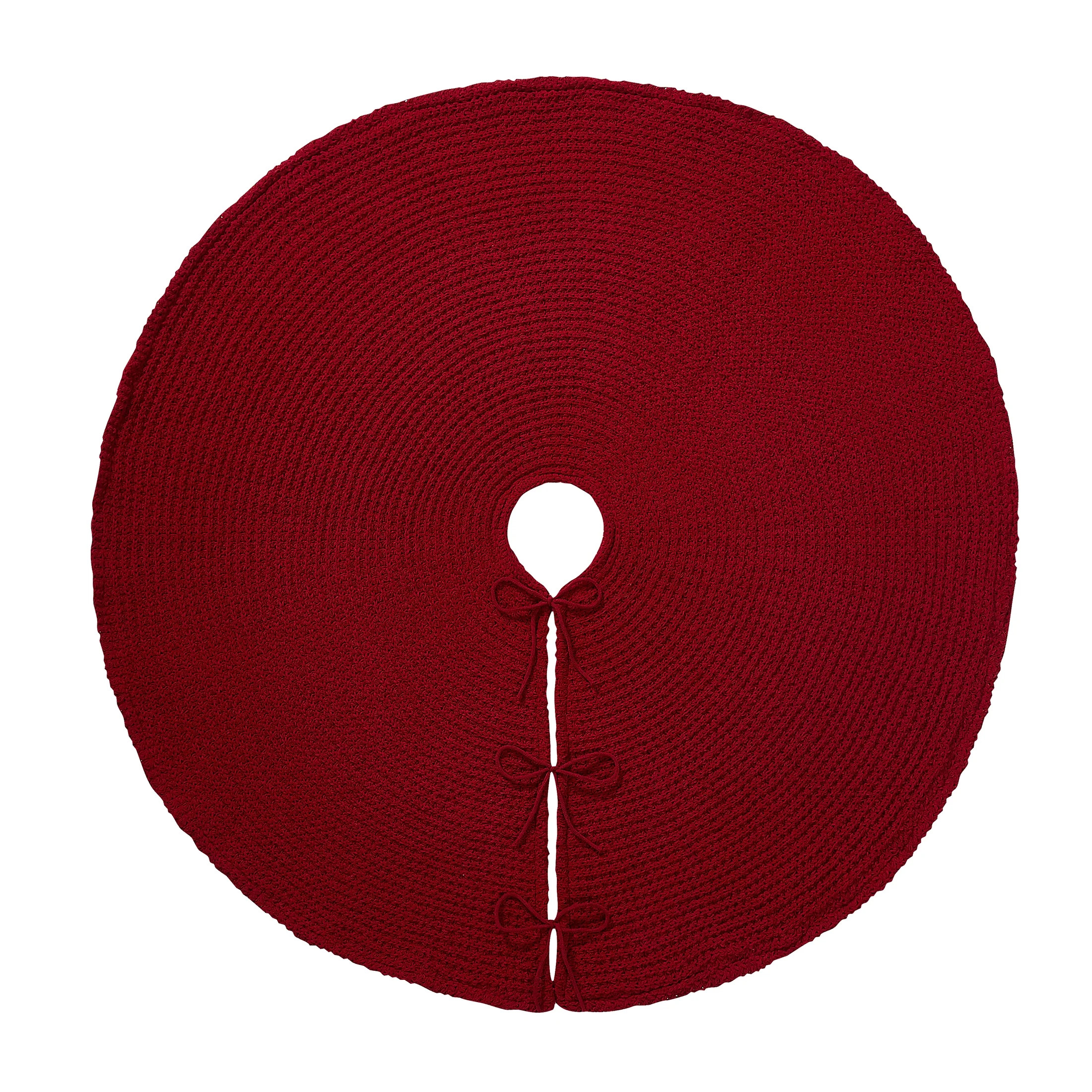 My Texas House Alexa Red Chenille Waffle Christmas Tree Skirt, 52" | Walmart (US)