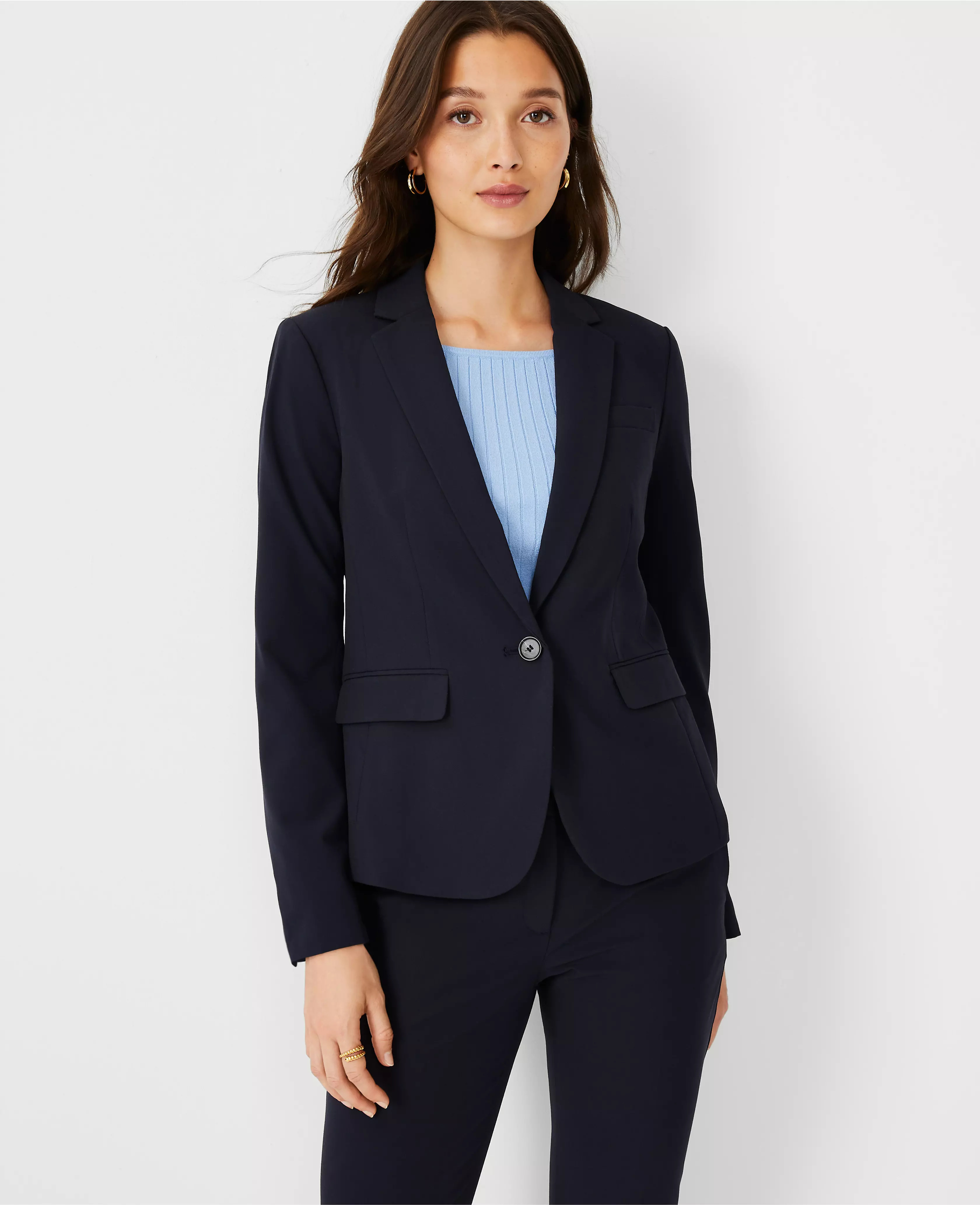 The Petite One-Button Blazer in Seasonless Stretch | Ann Taylor (US)