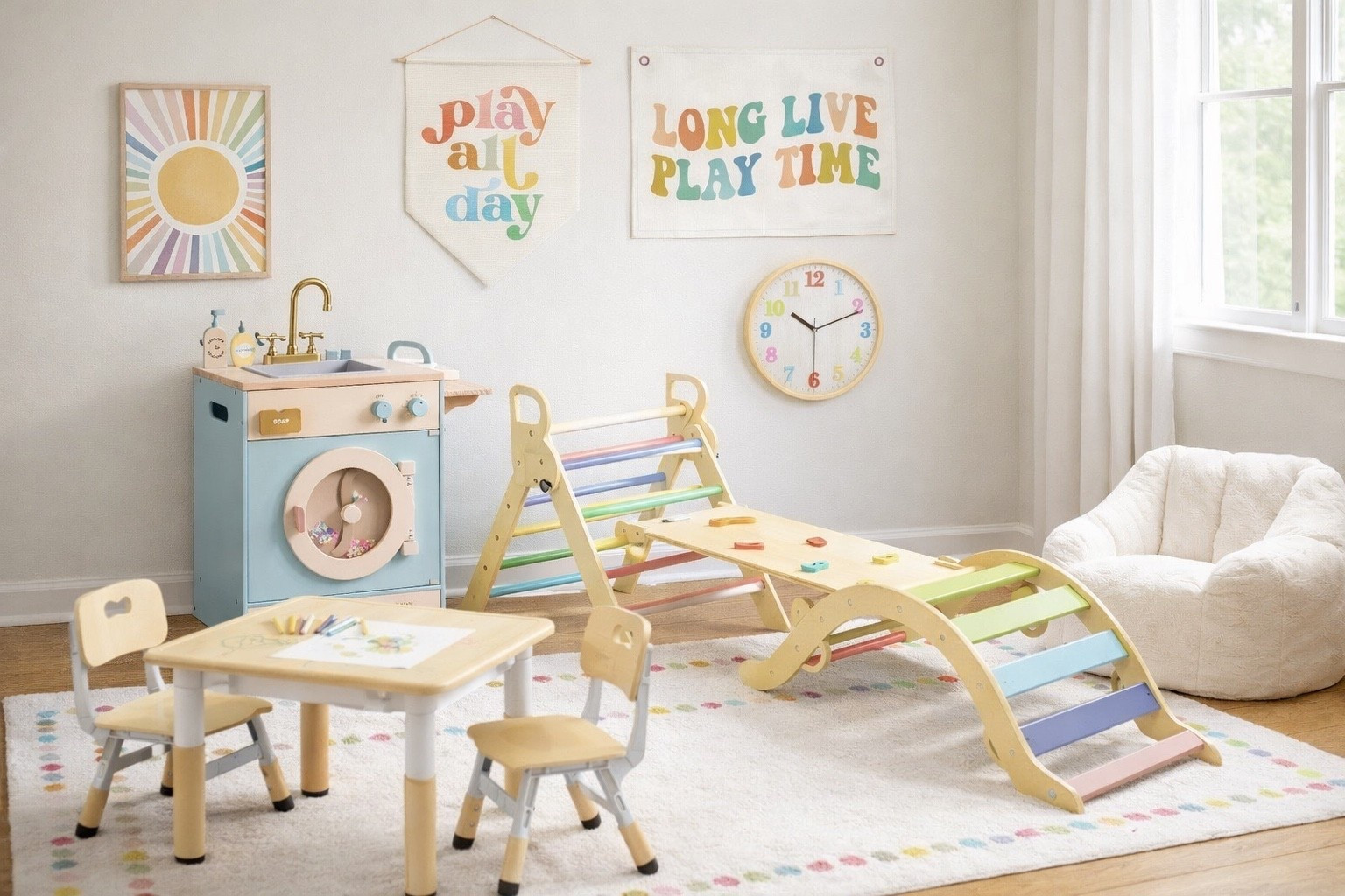 Colorful Kids’ Playroom Decor ✨

Gender neutral kids’ playroom, toddler girl playroom, kids’ room, toddler bedroom, Montessori play, neutral playroom, toddler toys, toy storage, indoor activities for kids, kids table, kids bean bag chair, preschool decor, home daycare, kindergarten classroom decor, kids’ play kitchen, kids’ indoor Pikler play set, boho kids’ bedroom, toddler activities, climbing toys, home decor, colorful home decor, Wayfair finds, Target finds, Amazon finds, wooden playground, children’s toys, pastel kids’ decor, baby girl nursery, interior design, home design inspiration

#LTKBaby #LTKHome #LTKKids