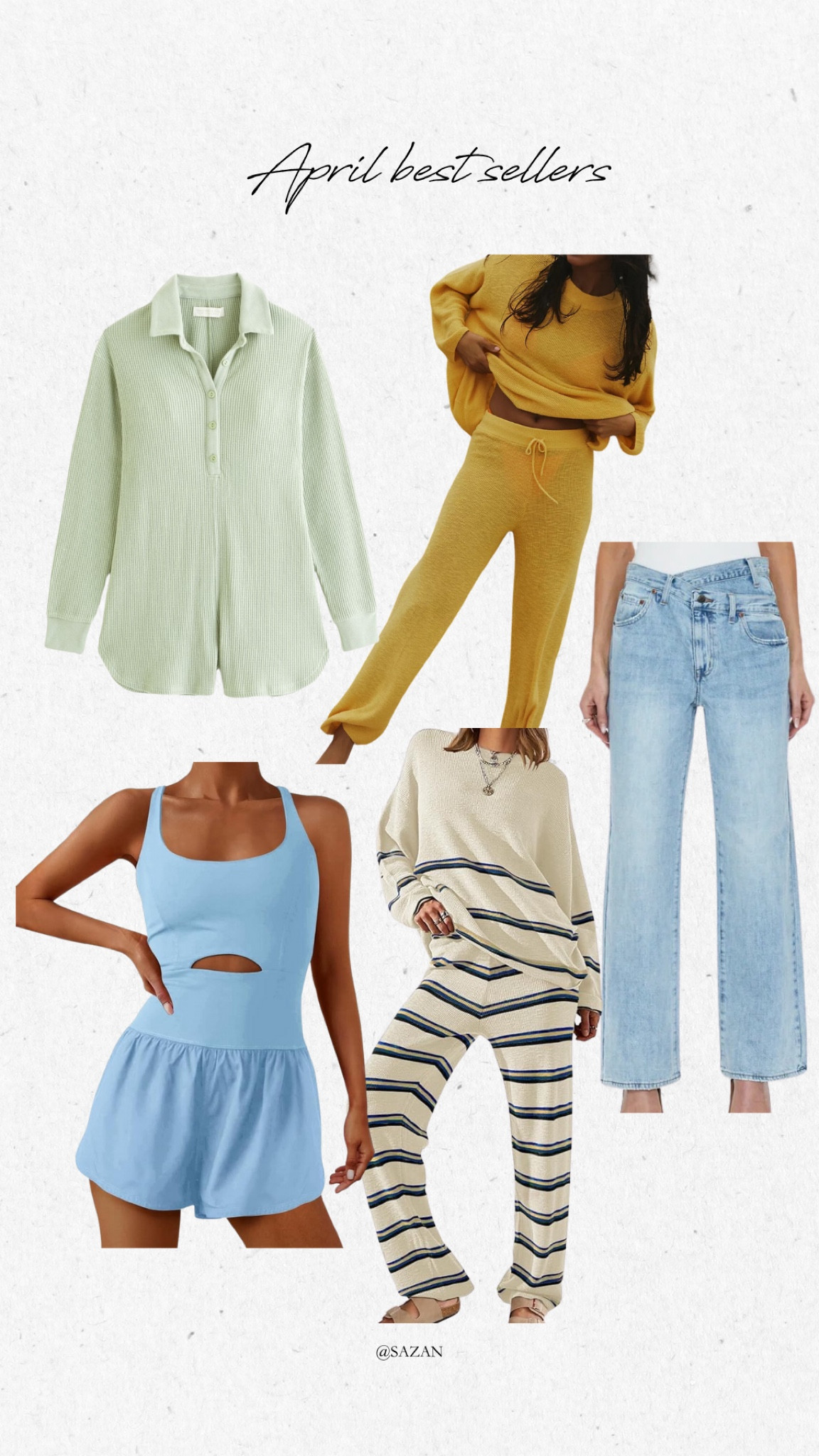 Round up of my April top sellers 
#jeans #FP #amazon #romper
#springstyle

#LTKGiftGuide #LTKstyletip #LTKActive