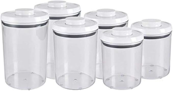 OXO 6-Piece Pop Round Canister Set, White | Amazon (US)