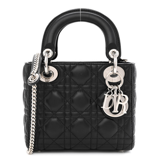 Lambskin Cannage Mini Lady Dior Black | FASHIONPHILE (US)