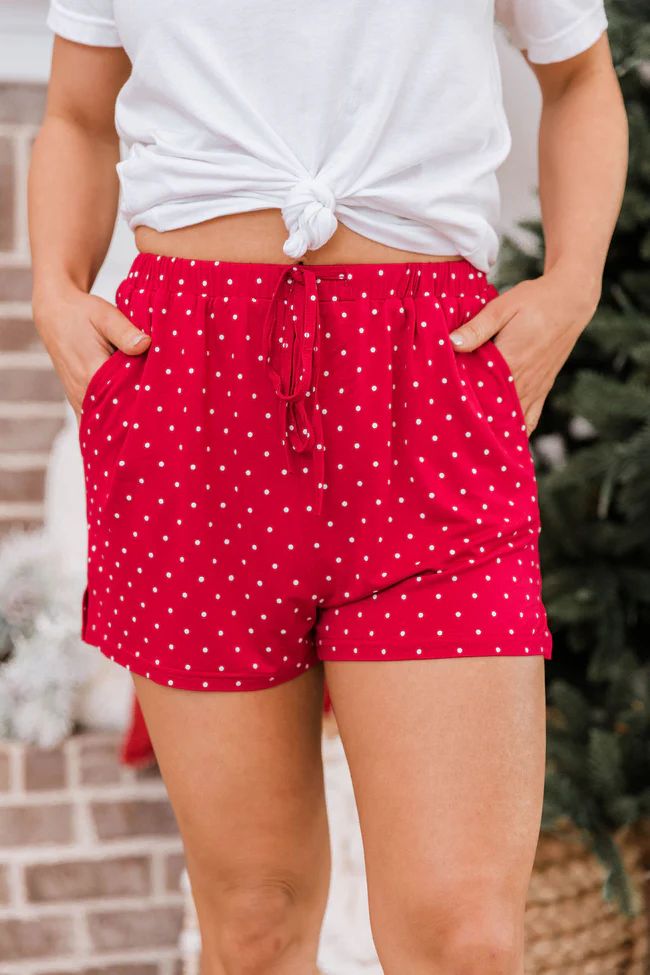 Wishing On Tomorrow Red Polka Dot Pajama Shorts DOORBUSTER | The Pink Lily Boutique