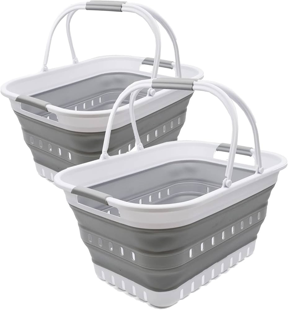 SAMMART 29L (7.6 Gallon) Collapsible Tub with Handle - Portable Outdoor Picnic Basket / Crater - ... | Amazon (US)