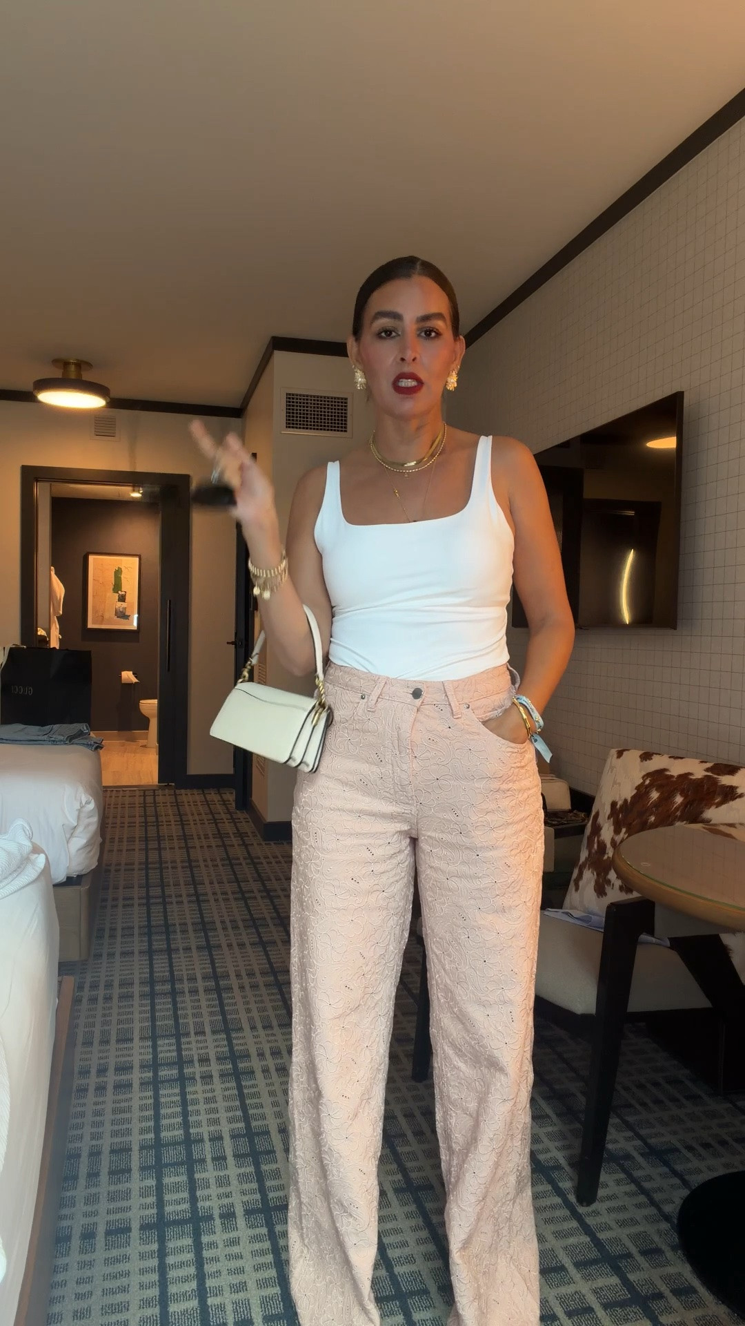 LTK con day 3, ootd 2! Size s in top. Size 27 in jeans. Lipstick is the mvp

#LTKNYFW #LTKdayinmylife #LTKootd
