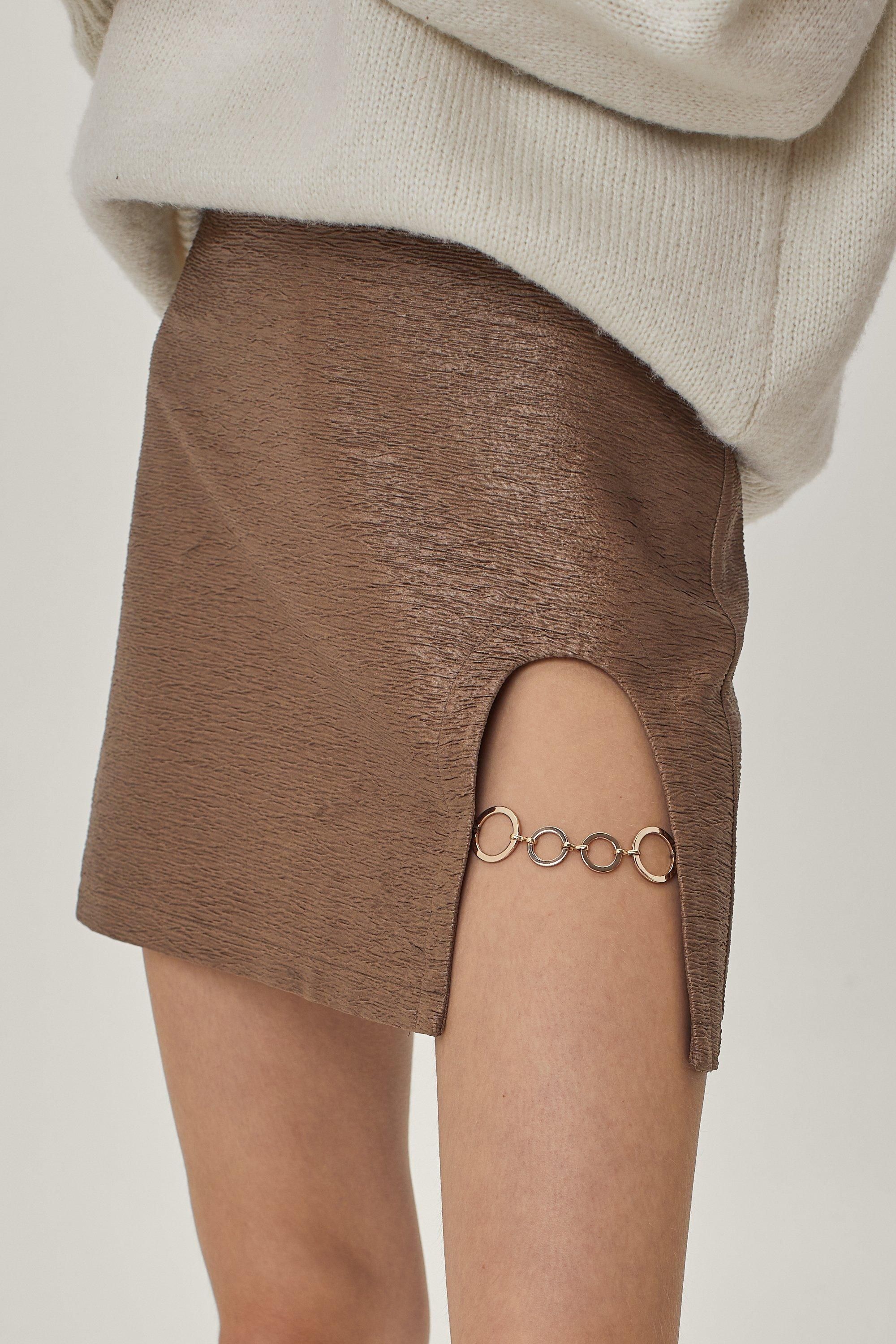 Textured Cut Out Chain Detail Mini Skirt | NastyGal (UK, IE)