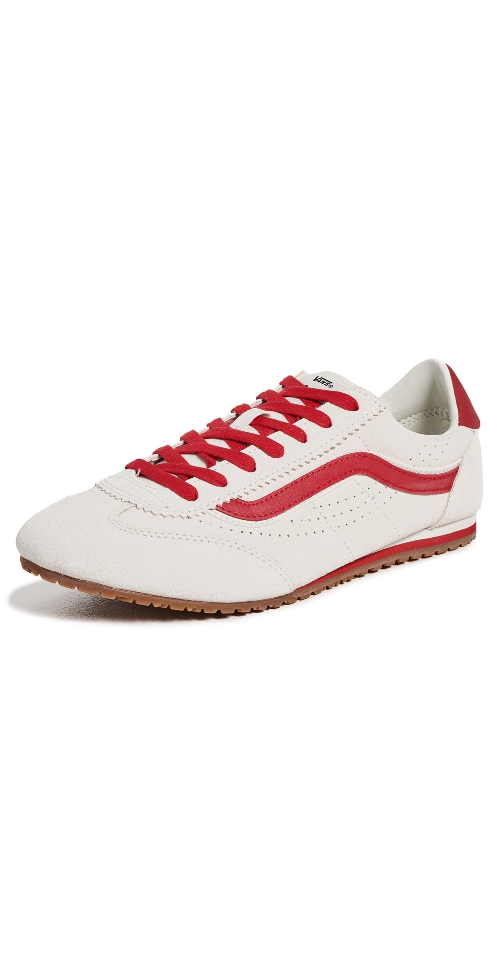 Vans Super Low Pro Sneakers Suede Marshmallow/Racing Red M 4.5/ W 6 | Shopbop