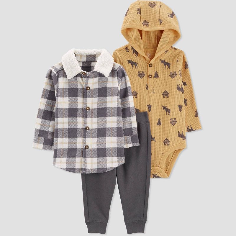 Carter's Just One You® Baby Boys' Animal Icon Top & Bottom Set - Black/Gold | Target