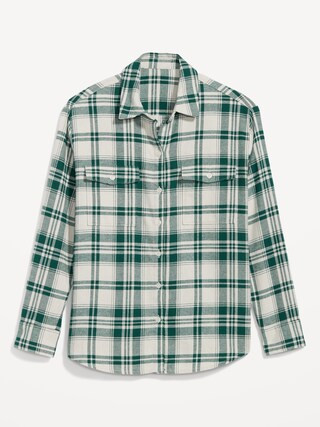 Long-Sleeve Plaid Flannel Boyfriend Tunic Shirt for Women | Old Navy (US)