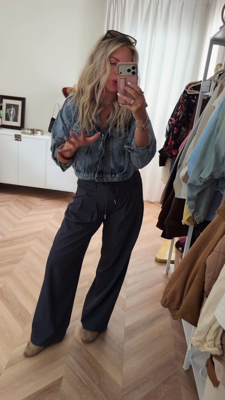 Dressing up my track pants a little bit more! RESTOCKED! Can be worn dressier or more casual. Pleated and elastic. Wearing my TTS. 

I get so much use out of my jackets, this one is great! 

Fall style. Fall outfit. Jacket. Business casual.

#LTKSeasonal #LTKootd