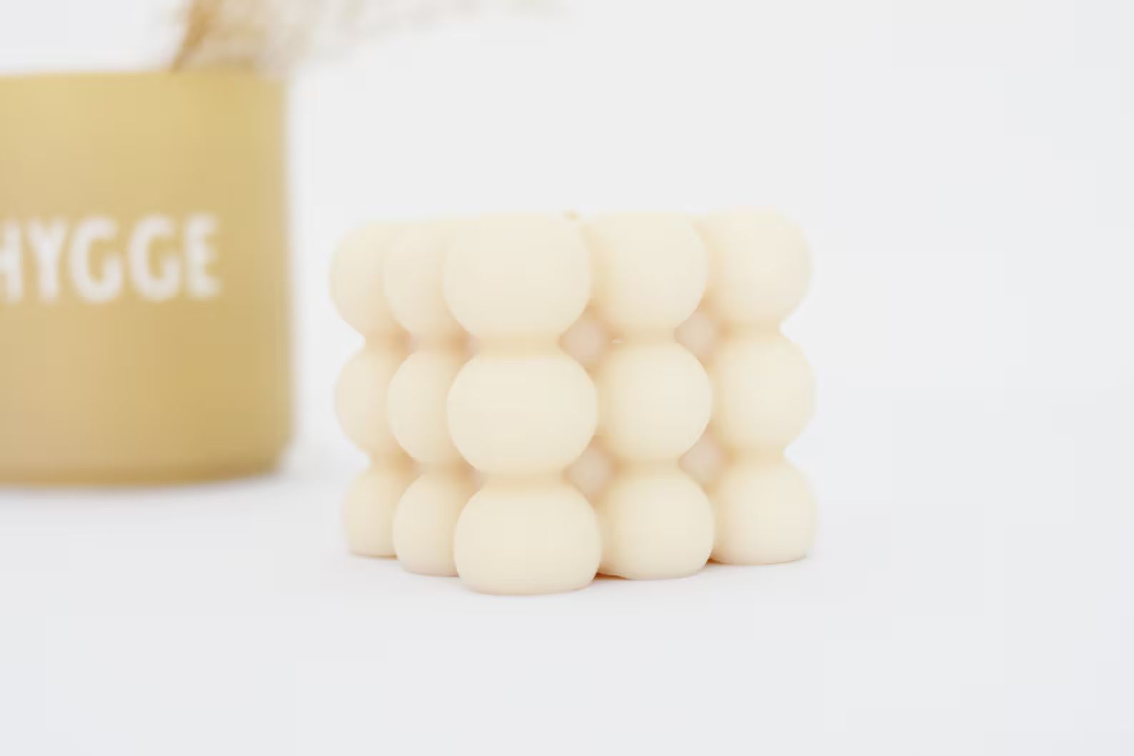 Bubble Kerze creme weiß aus nachhaltigem Rapswachs gearbeitet / handmade Bubble Candle / Cube Ke... | Etsy (DE)