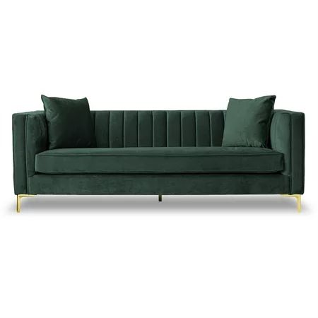 Mid Century Modern Kali Green Velvet Sofa | Walmart (US)