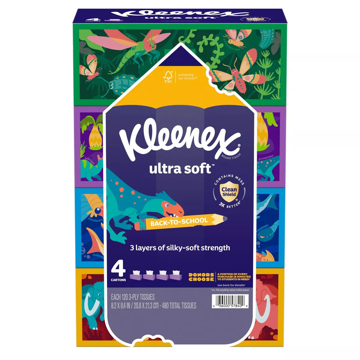 Kleenex Ultra Soft Facial Tissue - Back-to-School Pack - 4pk/120ct | Target