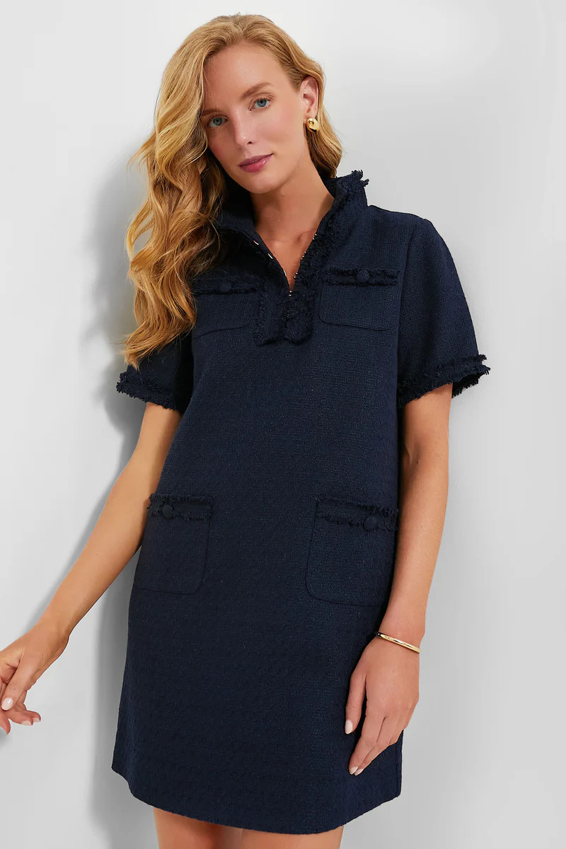 Navy Tweed Ophelia Dress | Tuckernuck (US)