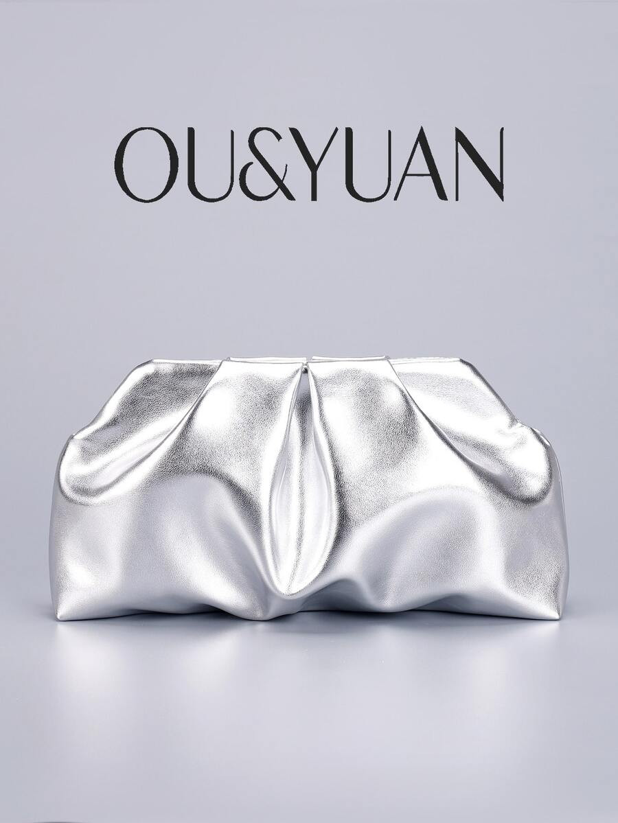 New Silver Pleated Cloud Clutch Bag For Woman, Niche Design Versatile Dinner Bag,Elegant Handbag ... | SHEIN