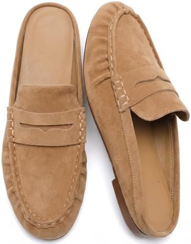 Penny Loafers for Women Comfortable Slip on Suede Loafers Mules Women’s Closed Toe Loafer Slide... | Amazon (US)