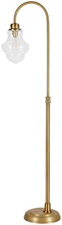 Sara 70" Tall Floor Lamp with Glass Shade in Brass/Seeded | Amazon (US)