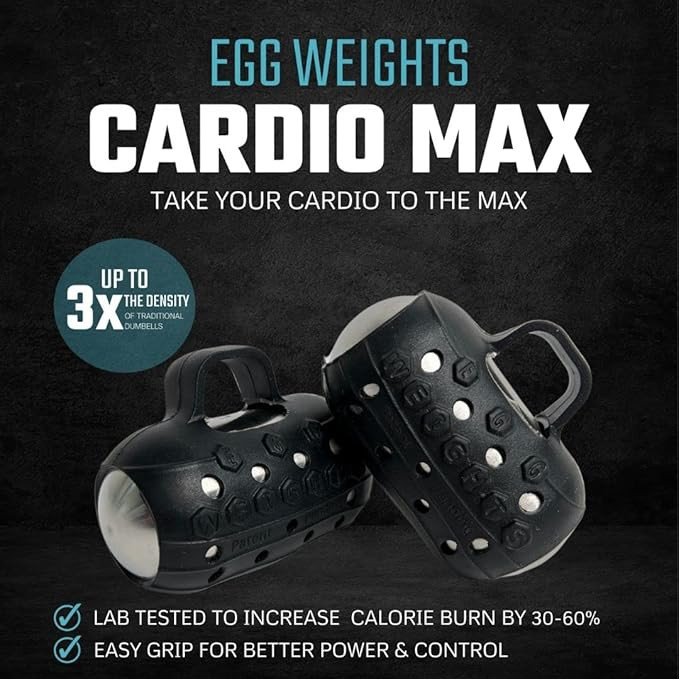 Egg Weights Cardio Max 3.0 lbs. Stainless Steel Hand Weights Dumbbell Set with Anti-Slip Silicone... | Amazon (US)