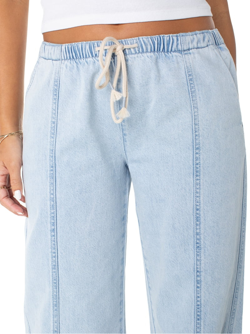 Celebrity Pink Women's and Women's Plus Drapey Wide Leg Jeans, Sizes XS-4X | Walmart (US)