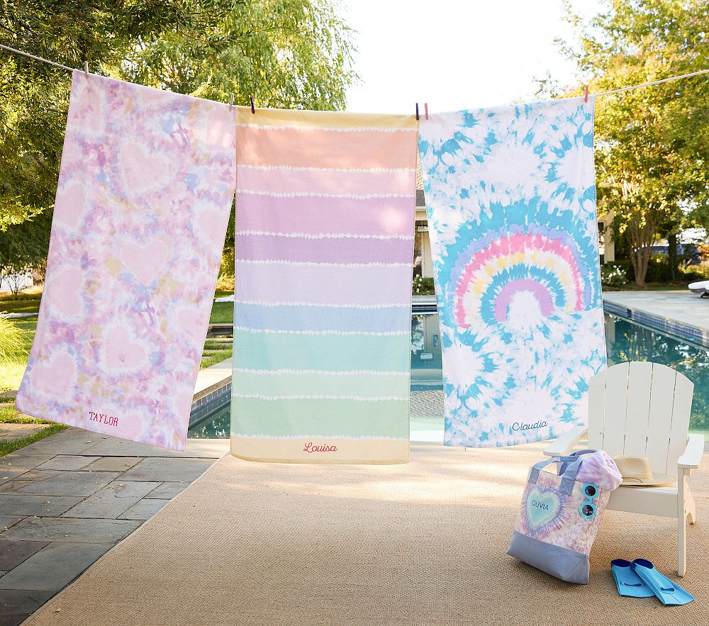 Heart Tie-Dye Kid Beach Towel UPF 50+ | Pottery Barn Kids