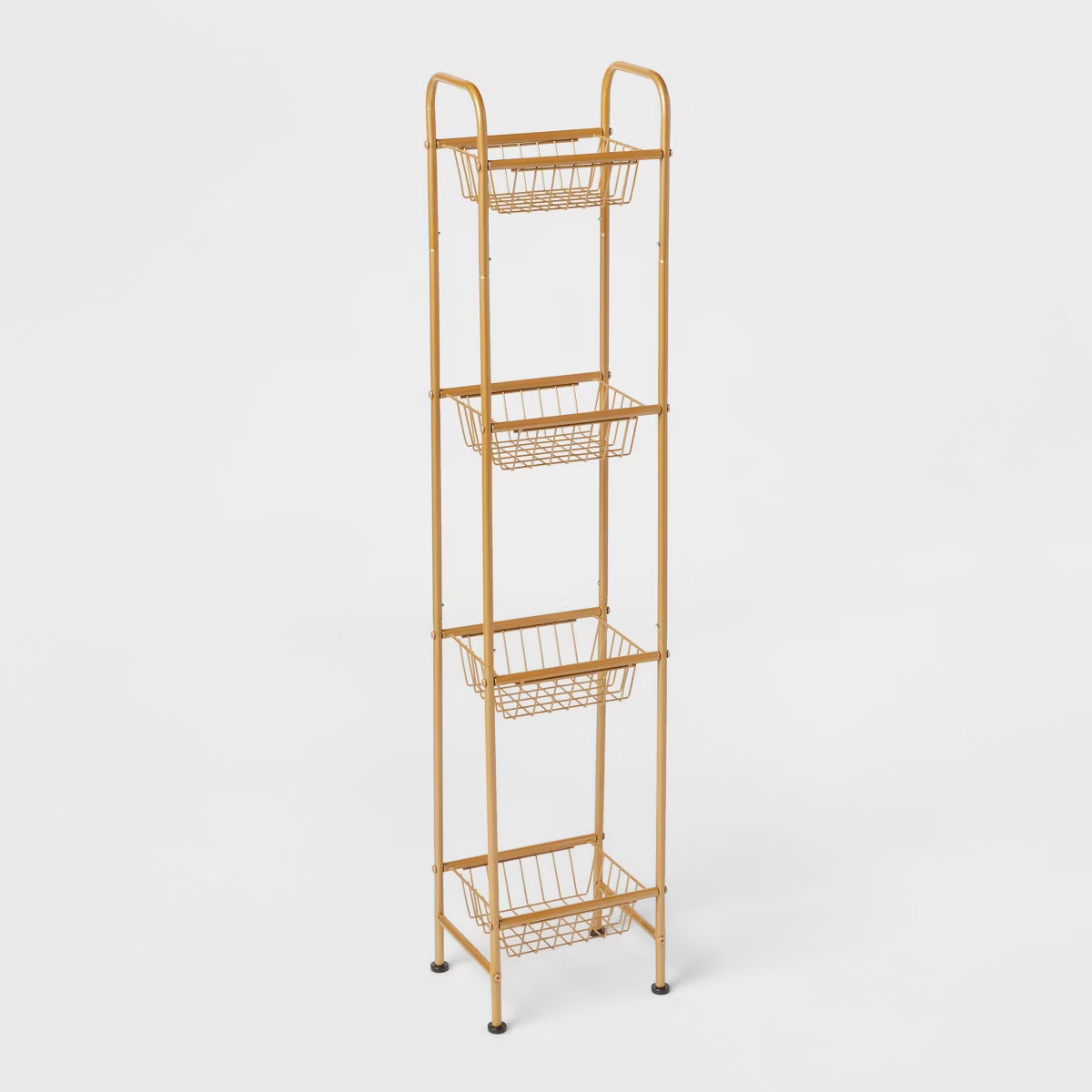 Tall Bath Storage Tower Metallic Gold - Room Essentials™: Powder-Coated Steel Frame, 4-Shelf Ov... | Target