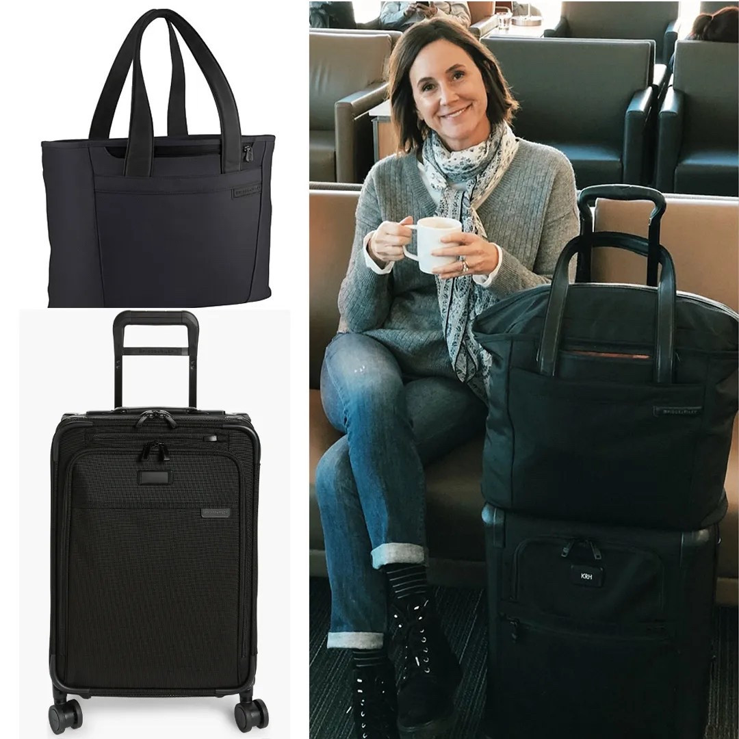 THE KEY TO CARRY-ON TRAVEL

An Instagram post of my carry-on bag and tote generated lots of interest and questions. I listed all of the items I packed and mentioned how the perfect tote bag was the key piece to make carry-on travel feasible. Aside from being generously sized, a carry-on tote must have a zipper to close (extra points if it’s a double zipper), have a roomy interior with pockets plus additional exterior pockets, and a sleeve to slip over the handle of a carry-on roller suitcase. This tote has those features, plus it’s waterproof – handy if someone in front of you spills something on the ground in flight and your bag is sitting on the moisture for hours.

The perfect tote is the large Baseline Tote by Briggs and Riley. You can read about the numerous features on the sites that sell it, but just know, it’s sturdy and well-made. I wouldn’t be able to go carry-on without it.

#LTKTravel