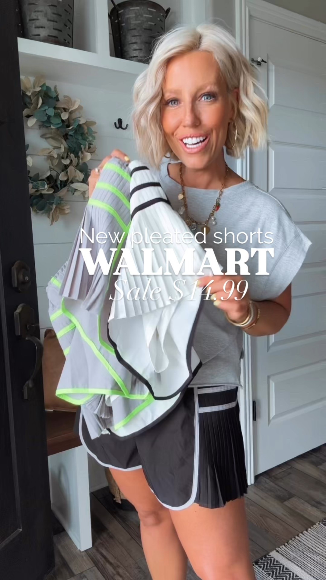 Give me all the cute and fun athleisure clothes!!! These shorts are too cute with the pleated side panel and on sale for $14.99!!! This tee is definitely worn on repeat! Lightweight and a fun cutout in the back!!!
⬇️⬇️⬇️
Shorts and tees run TTS but I sized up to medium for a roomy fit! 
Shoes TTS

#LTKSaleAlert #LTKActive #LTKFindsUnder50