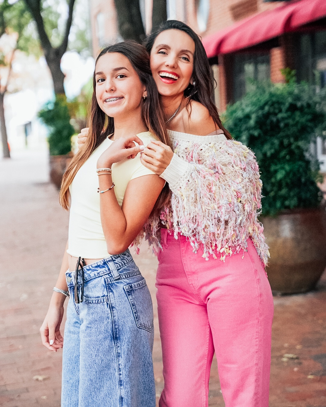 My teenage daughter is loving these jeans! She claims they are the perfect baggy fit and she loves how they look and feel on. I am wearing pink pants by English Factory and they come in Tom’s of colors and you can find them at Belk. Teenager style, jeans, pink pants #styleover40 #teenstyle

#LTKFindsUnder100