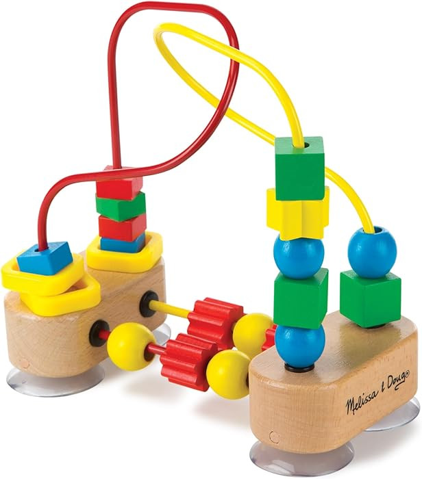 Melissa & Doug First Bead Maze - Wooden Educational Baby Toy with Suction Cups, for Floor, High C... | Amazon (US)