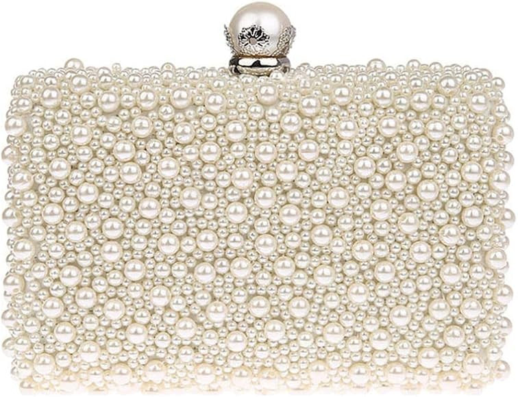 ZAKIA Women's Faux Pearl Beaded Evening Dress Bag Bridal Wedding Tote Party Wallet Clutch | Amazon (US)