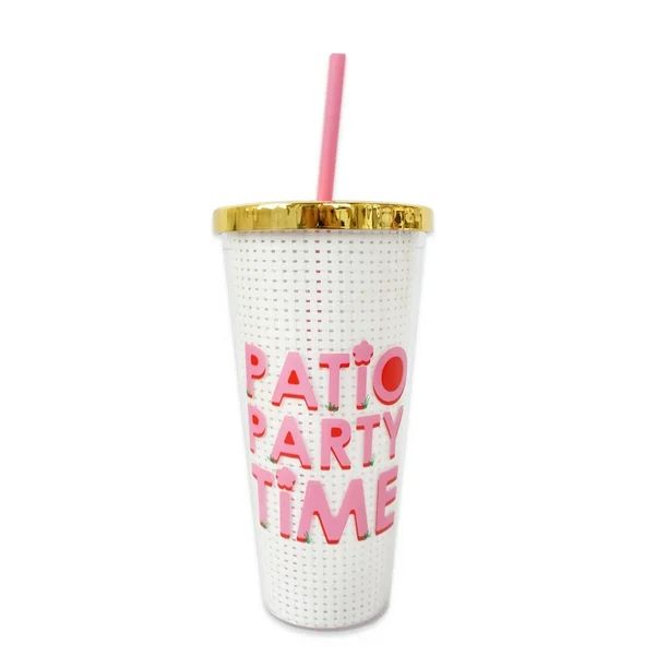 Packed Party Patio 24 oz Tumbler, Pink,White,Gold,Multi-color - Walmart.com | Walmart (US)