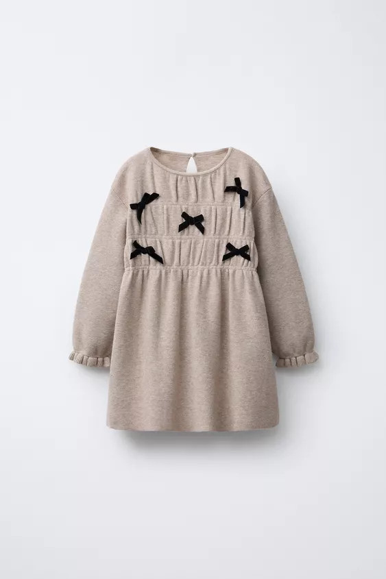 KNIT DRESS WITH BOWS | Zara US