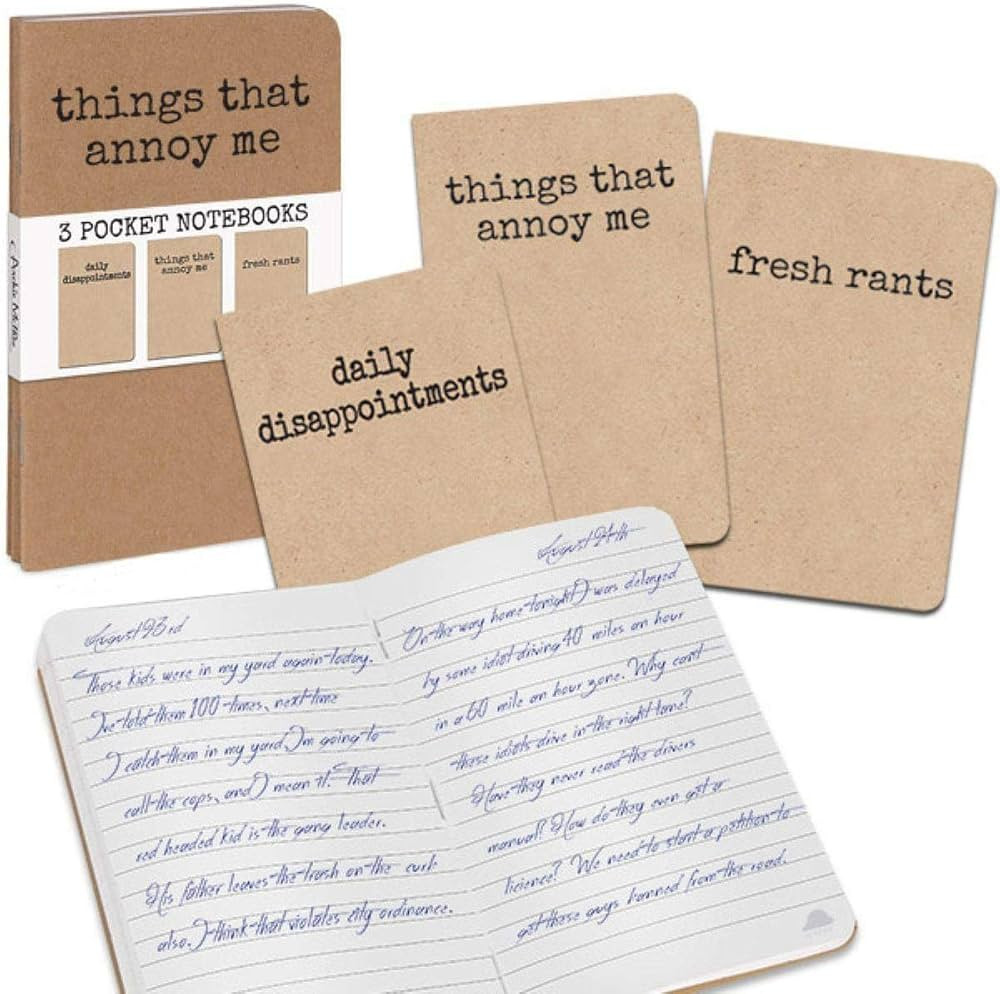 Archie McPhee 3 Grump Notebooks, Things That Annoy Me, 3 Pack | Amazon (US)