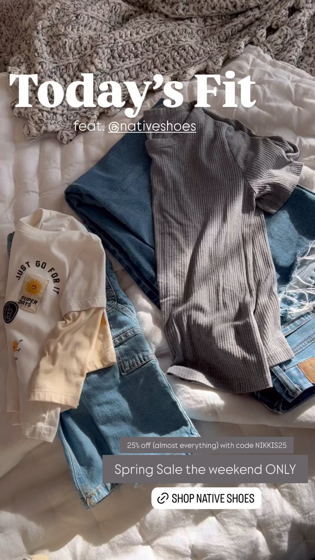 Today’s fit feat. @nativeshoes 🩵

#shoes 

#LTKSpringSale #LTKootd #LTKmomlife