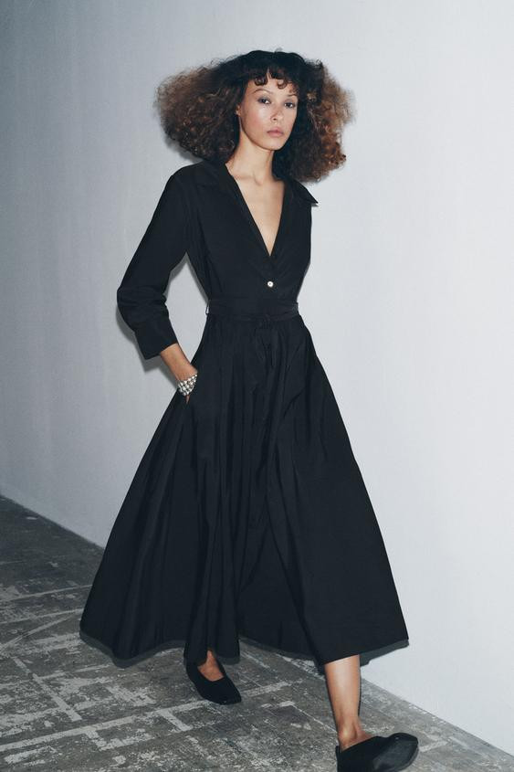 ZW COLLECTION MIDI SHIRT DRESS | Zara US