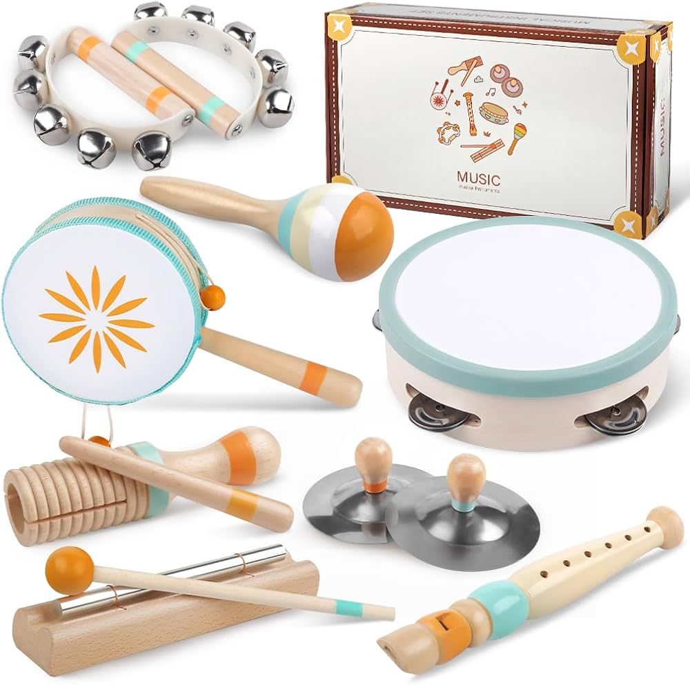 Toddlers Musical Instruments-Baby Montessori Wooden Musical Toys for Toddlers 1-3 Year Old,Kids P... | Amazon (US)