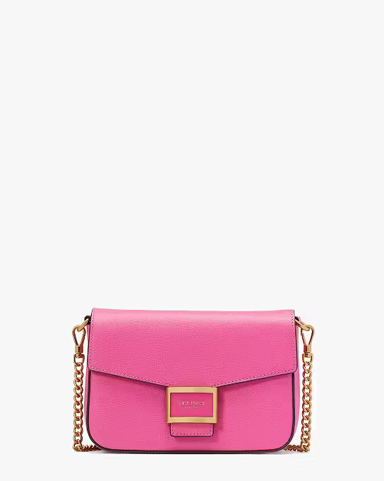 Katy Textured Leather Flap Chain Crossbody | Kate Spade (US)