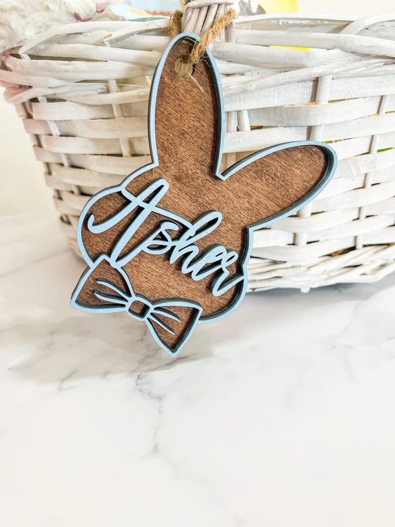 Personalized Easter Basket Tags for Boy Easter Bunny Tags | Etsy | Etsy (US)
