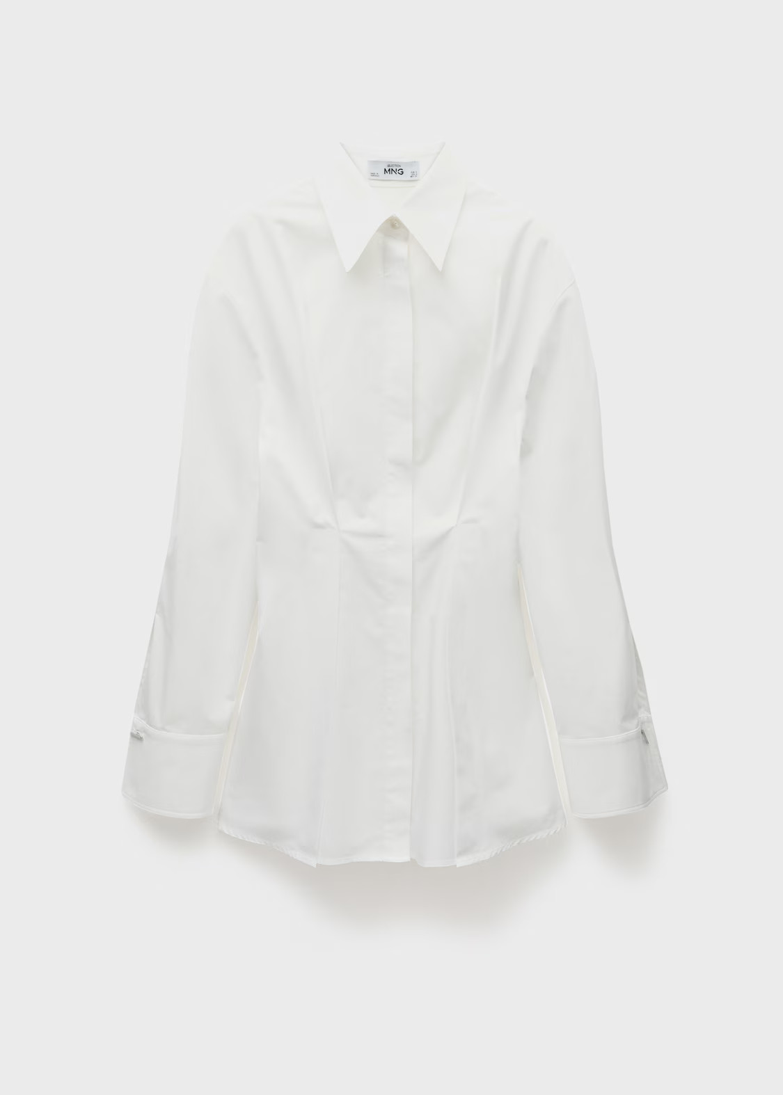 100% cotton pleated shirt | MANGO (US)