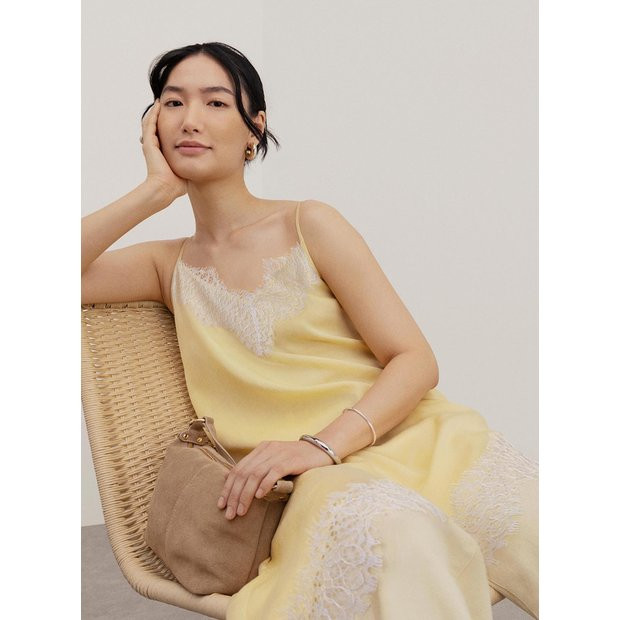 Yellow Lace Trim Longline Cami Top 24 | Tu Clothing