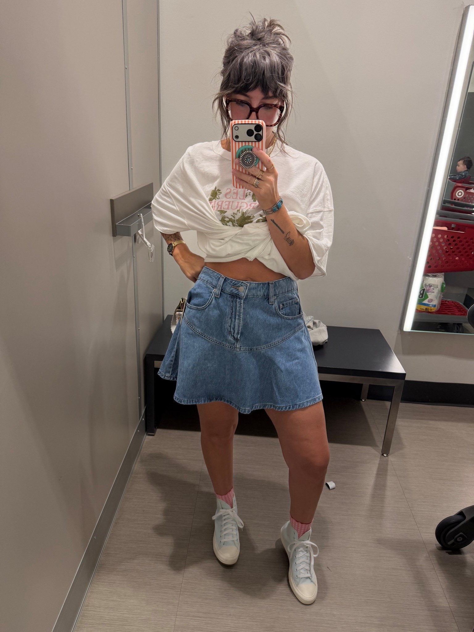 The CUTEST denim skirt but does not even feel like denim!!! Very 90s!😍 

#LTKootd #LTKgrwm