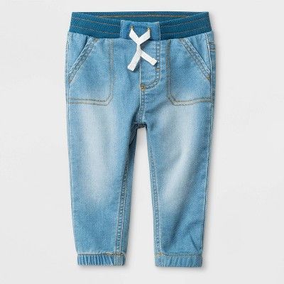 Baby Boys' Knit Repreve Jeans Walter Wash - Cat & Jack™ Blue | Target
