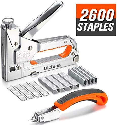 Dicfeos Staple Gun with Remover, Heavy Duty 3 in 1 Manual Nail Gun with 2600 Staples, Staple Gun for | Amazon (US)