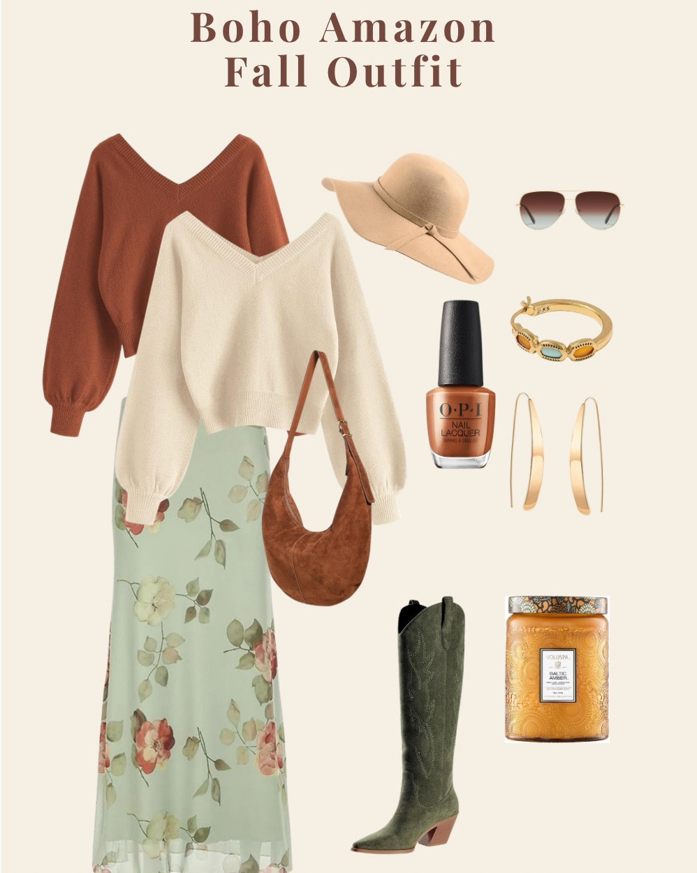 Obsessed with these cozy fall Amazon outfit combos! That cable knit sweater with a floral midi skirt is perfect  on a crisp fall day. 🍂 and don’t get me started on the smell of that candle.✨🕯️🥰
#FallOutfitIdeas #BohoStyle #FallFashion #MidiSkirtOutfit #CozyFallVibes

#LTKOver40 #LTKItBag #LTKStyleTip